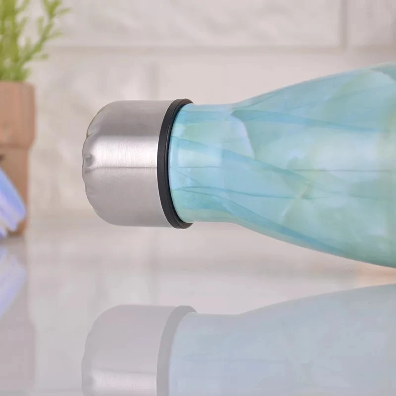 زجاجة ترمس مخصصة من الفولاذ المقاوم للصدأ ، قارورة معزولة بالتفريغ ، كوب حراري ساخن بارد للرياضة ، رخام إبداعي