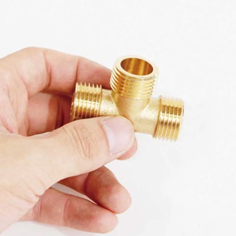 Brass Pipe fitting Male-Female Thread conversion connect Tee Type copper water oil gas adapter