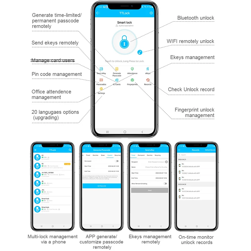 RAYKUBE قفل الباب الإلكتروني بصمة بلوتوث TT قفل واي فاي بوابة دعم AI صوت الأمر أليكسا جوجل قفل الذكية