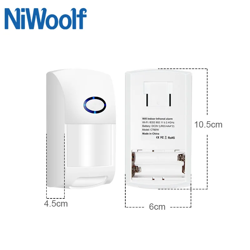 Tuya WiFi Motion Sensor 25kg Pet Immune Infrared PIR Body Detector APP Message Push Smart Home Security Alarm System