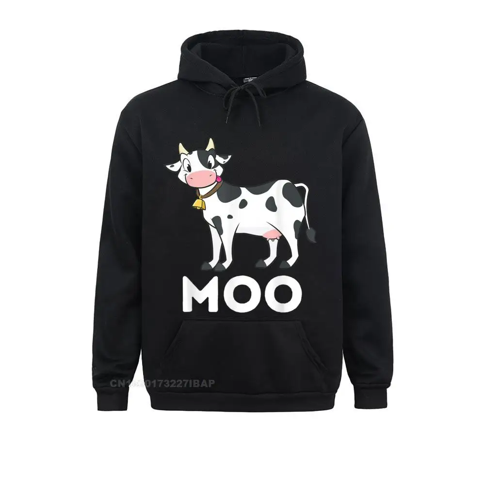 Moo Funny Cow Lover Famer Cattle Ranch Dairy Farming Printing Hoodies for Men Coupons Long Sleeve Sweatshirts Print Clothes