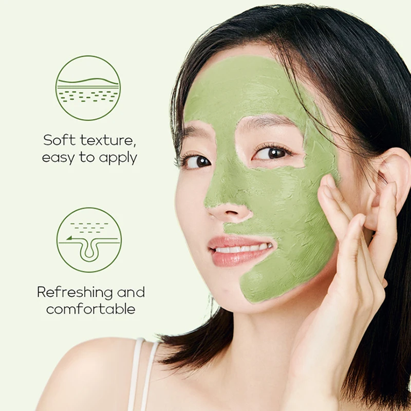 5pcs Green Tea Mud Mask Daub Mask Portable Travel Natural Plants Oil-Control Deep Cleansing Tender Smooth Whitening Skin Care