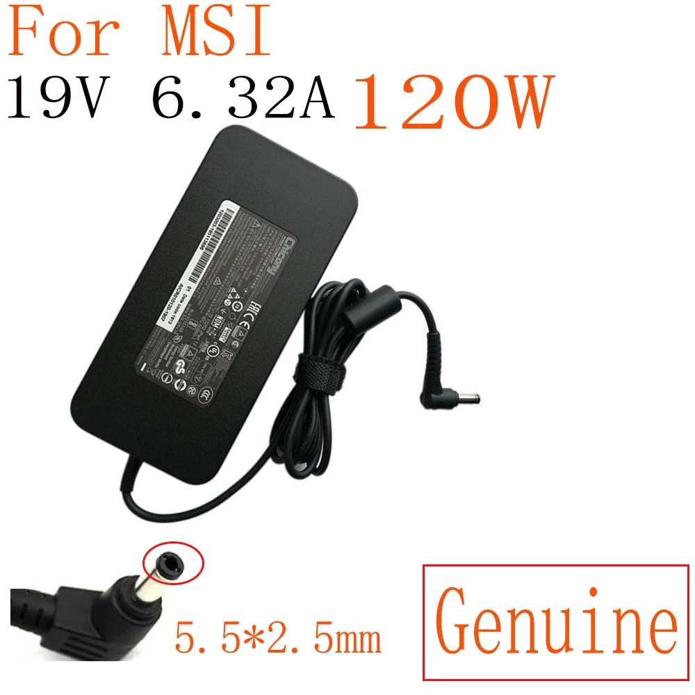 

Genuine 19V 6.32A 120W Chinony A15-120P1A ADP-120ZB BB AC Adapter For MSI MS163A MS-163A MS-1651 MS-1652 Power Charger