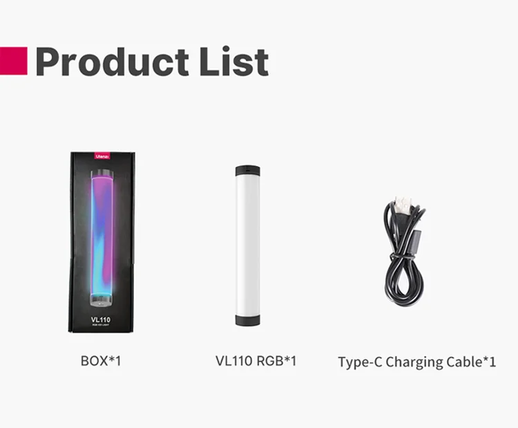 Ulanzi VL110 RGB LED Light Stick 24CM 2600mAh