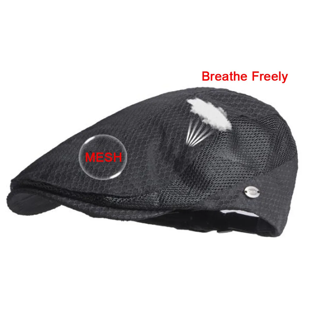 2024 Mens Womens Beret Cap Summer Hat Berets Ivy Newsboy Flat Cap Male Female Breathable Mesh Cap Retro Artist Painter Beret Hat