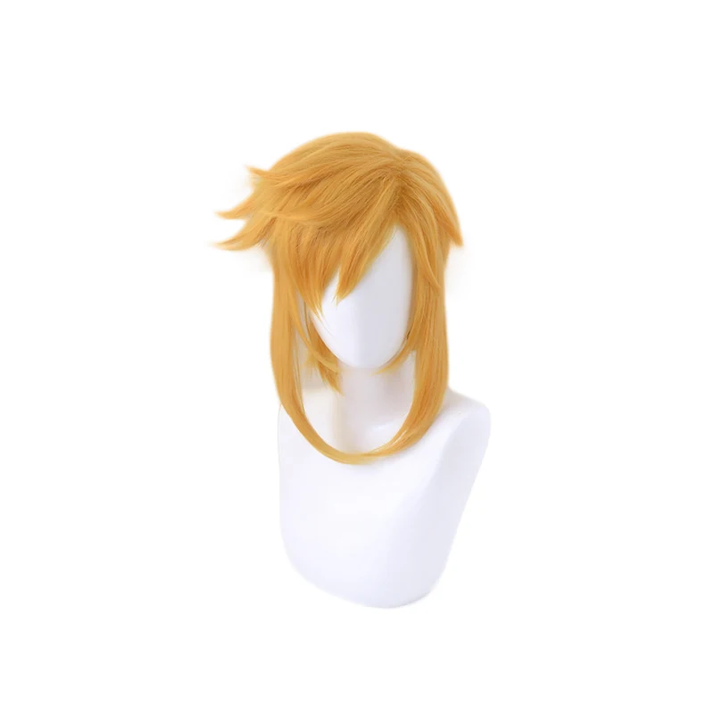 Breath of the Wild Link Short Ponytail Wig Cosplay Costume Heat Resistant Synthetic Hair Men Women Wigs + Wig Cap