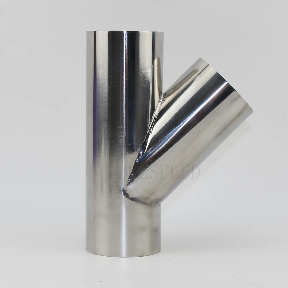 

1pcs 304 stainless steel sanitary grade type three-way welded pipe universal exhaust pipe welded muffler connection pipe fitting