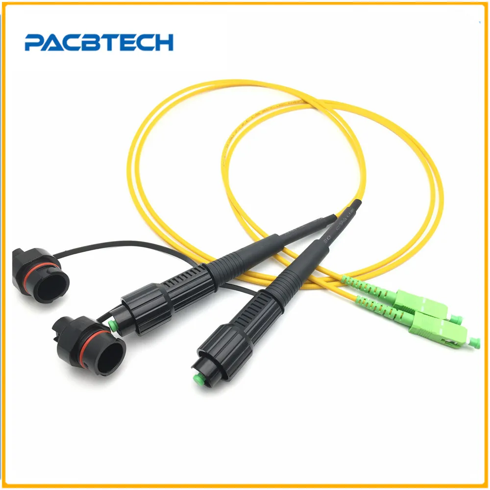 IP67 Waterproof Corning HUAWEI Mini SC/APC 1M 3.0mm Yellow Cable to SC/APC OptiTap Jumper Optical Fiber Connector Patch Cord