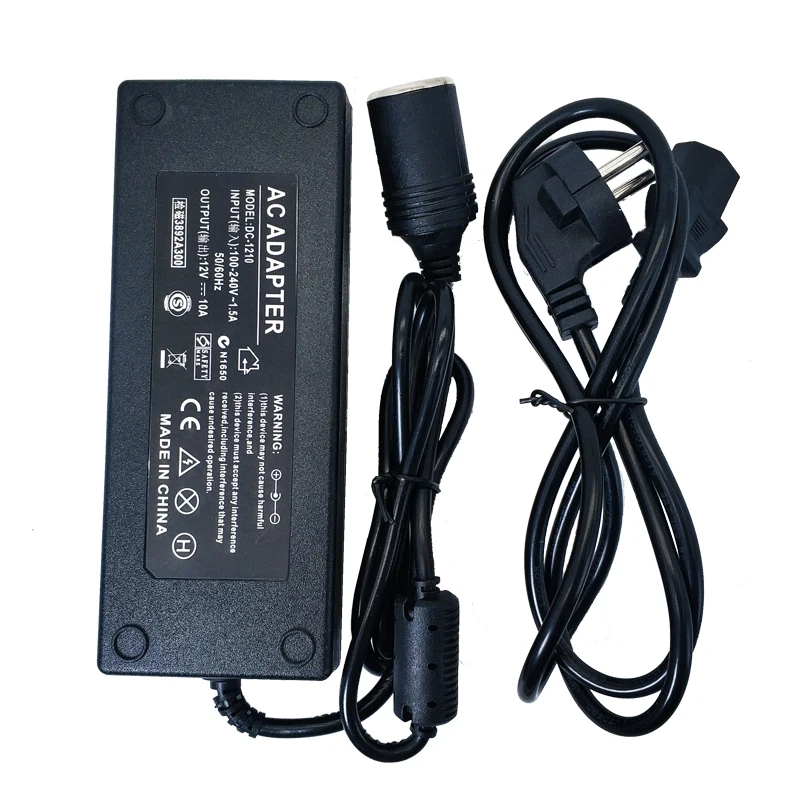 AC Adapter DC 110V 220V to 12V 2A 5A 8A 10A Power Adapter Car Cigarette lighter Converter inverter 220V 12V lighter With EU Plug