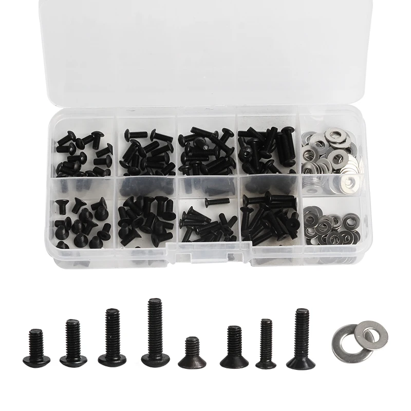 180Pcs Screws Box Set For 1/10 HSP Traxxas Tamiya HPI Kyosho D90 SRC10 Remote Control RC Car Parts