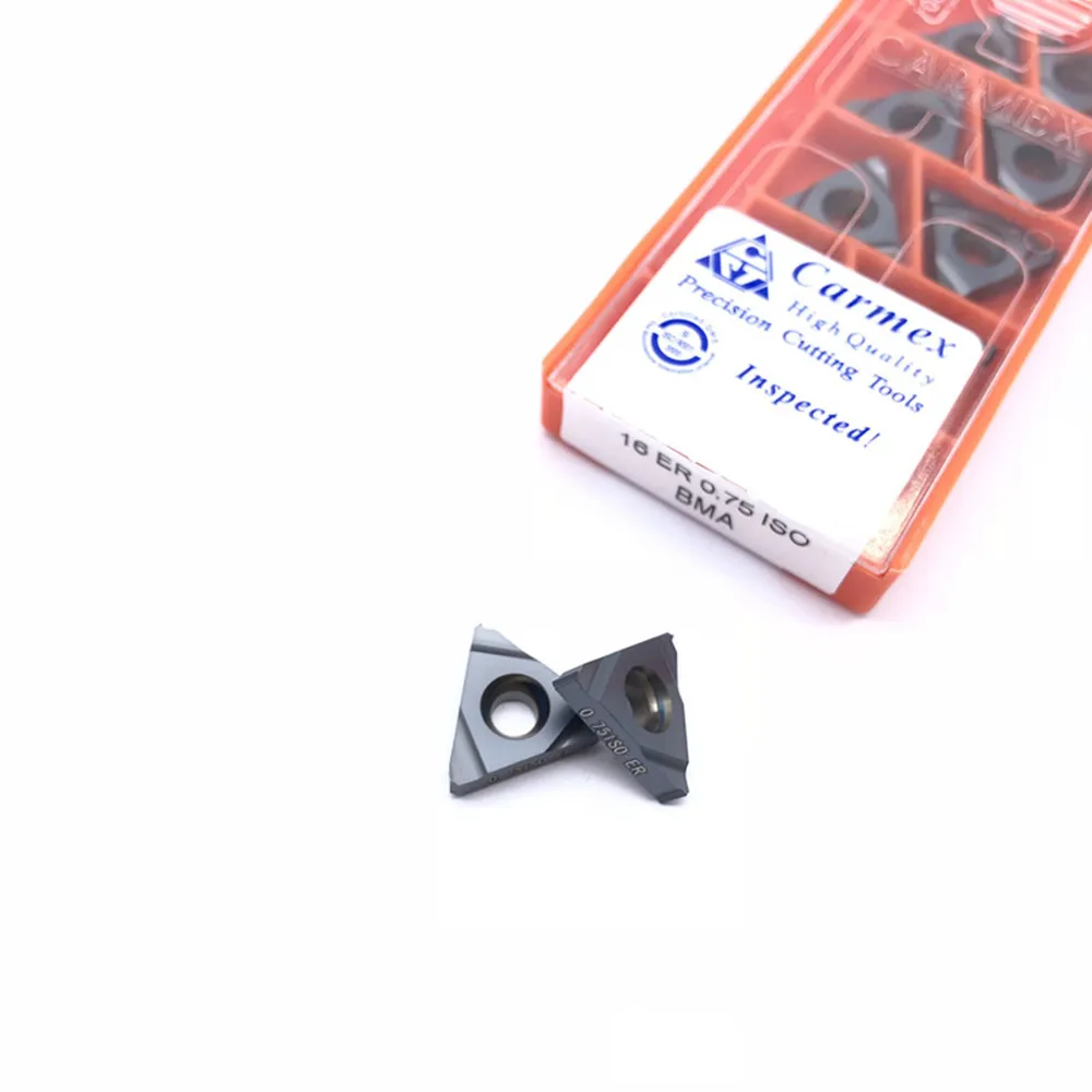10 Uds 16ER ISO 0.50 ISO 0.75 ISO 1.0, ISO 1.25, ISO 1.50, ISO 1.75, ISO 2.0, ISO 2.5, BMA Tiện Bằng Máy CNC Chỉ Dụng Cụ Mài Dao