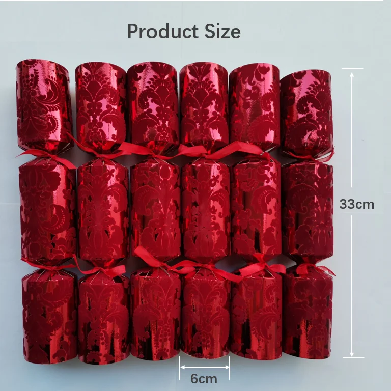 13 Inch Christmas Cracker Set of 6pcs, Christmas crackers with snap and prizes for adults.christmas poppers