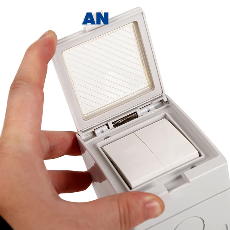 2 Gang Switch Wall Button Switch Waterproof Wall Switch IP55