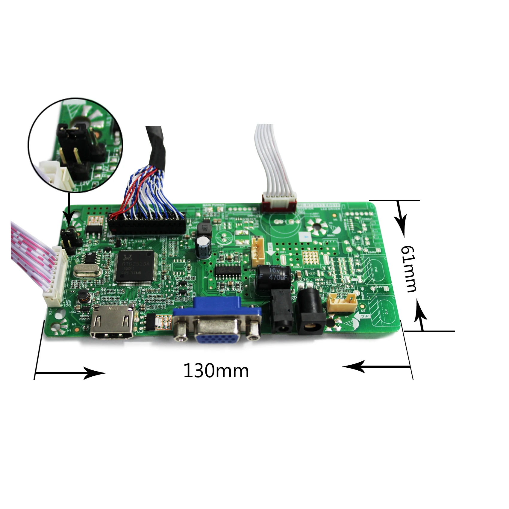 وحدة تحكم بشاشة إل سي دي مجلس VGA LCD غواص مجلس RT2513-818 متوافق مع 18.4 بوصة 1920x1080 CLAA184FP01