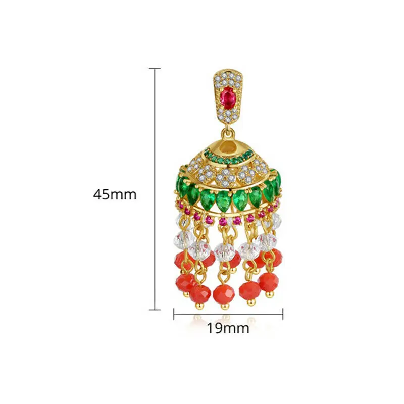 Jhumka Jhumki-Boucles d'oreilles pendantes en or pour femme, bijoux ethniques indiens, perles, gland, cloche, document rétro, patients gitans, moindre contreplaqué, cadeaux de mariage