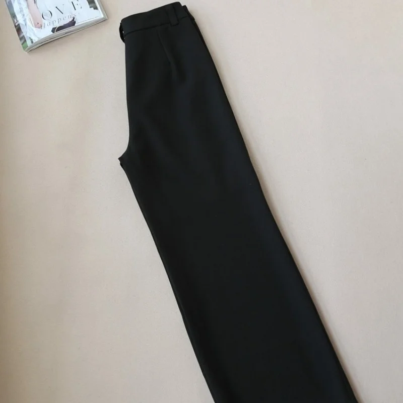 

Office Winter Lady Suit Pants Fashion High Waist Loose Wide Leg Pants Korean Style Elegant Zipper Formal Trousers Female S-XL
