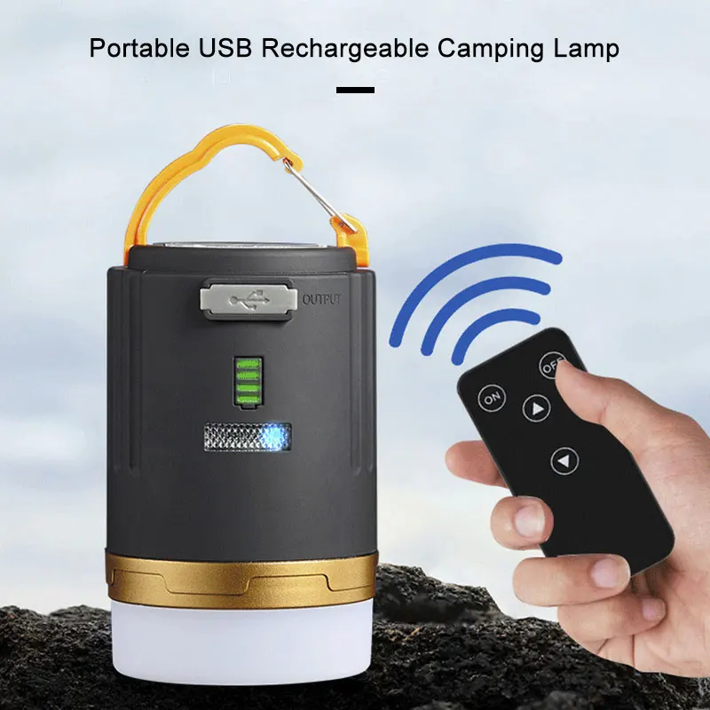 Hanging LED Camping Light USB Rechargeable Tent Lamp Magnetic IPX5 Lantern As Emergency Power Bank For BBQ Hiking With remote