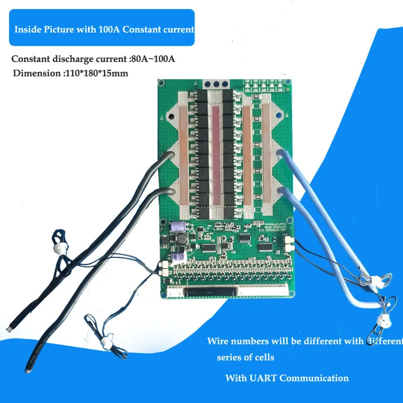 20S  72V li ion or 60V lifepo4 Battery smart Bluetooth BMS with UART and APP software PCB for 84V or 73V  60A to 100A Battery