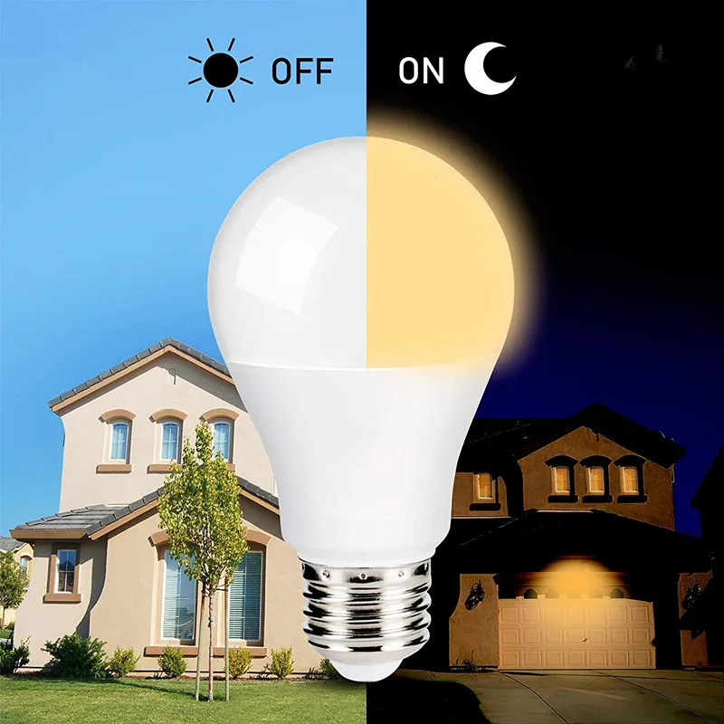 E27 B22 Dusk To Dawn Built-in Light Sensor LED Bulb 110V 220V Security Light Automatic On/Off Indoor/Outdoor LED Lamp Spotlight