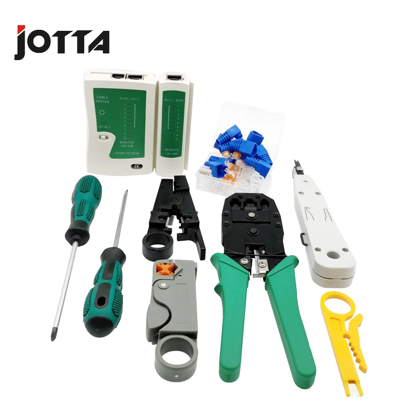 RJ45 Crimping pliers Portable LAN Network Repair Tool Kit Cable Tester AND Plier Crimp Crimper Clamp