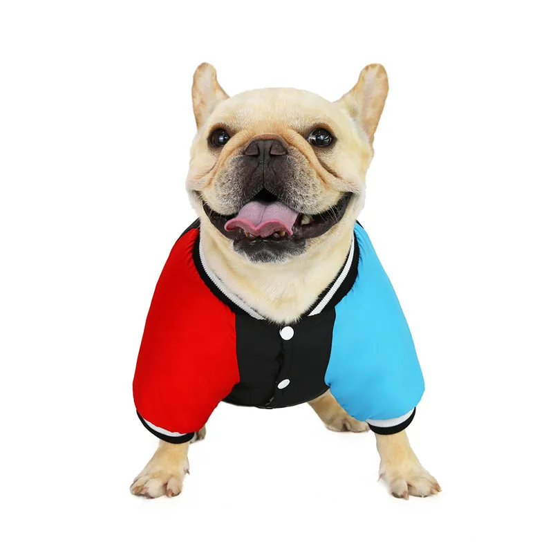 Fashion Dinosaur Print French Bulldog Coat Jacket Winter Warm Pet Clothes for Small Dogs Corgi Pug Sweatshirt Mascotas Clothing