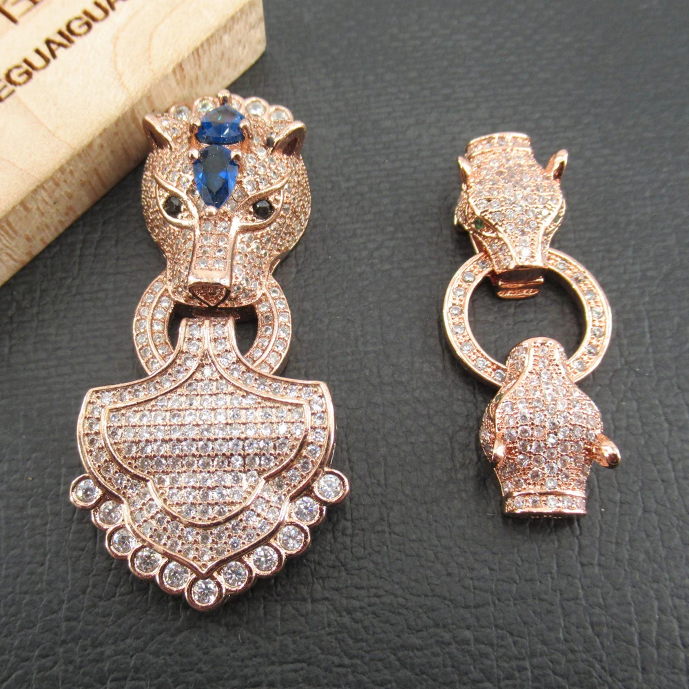 APDGG 1PC RoseGold Cubic Zirconia Pave Jewelry Findings Animal Clasps For Pearl Bracelets Necklaces Making DIY Craft Accessories