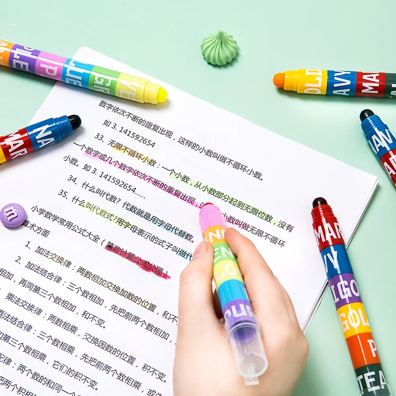 Creative Jelly DIY Fluorescent Highlighter Pen Cute Marker Pens School Supplie Stationery