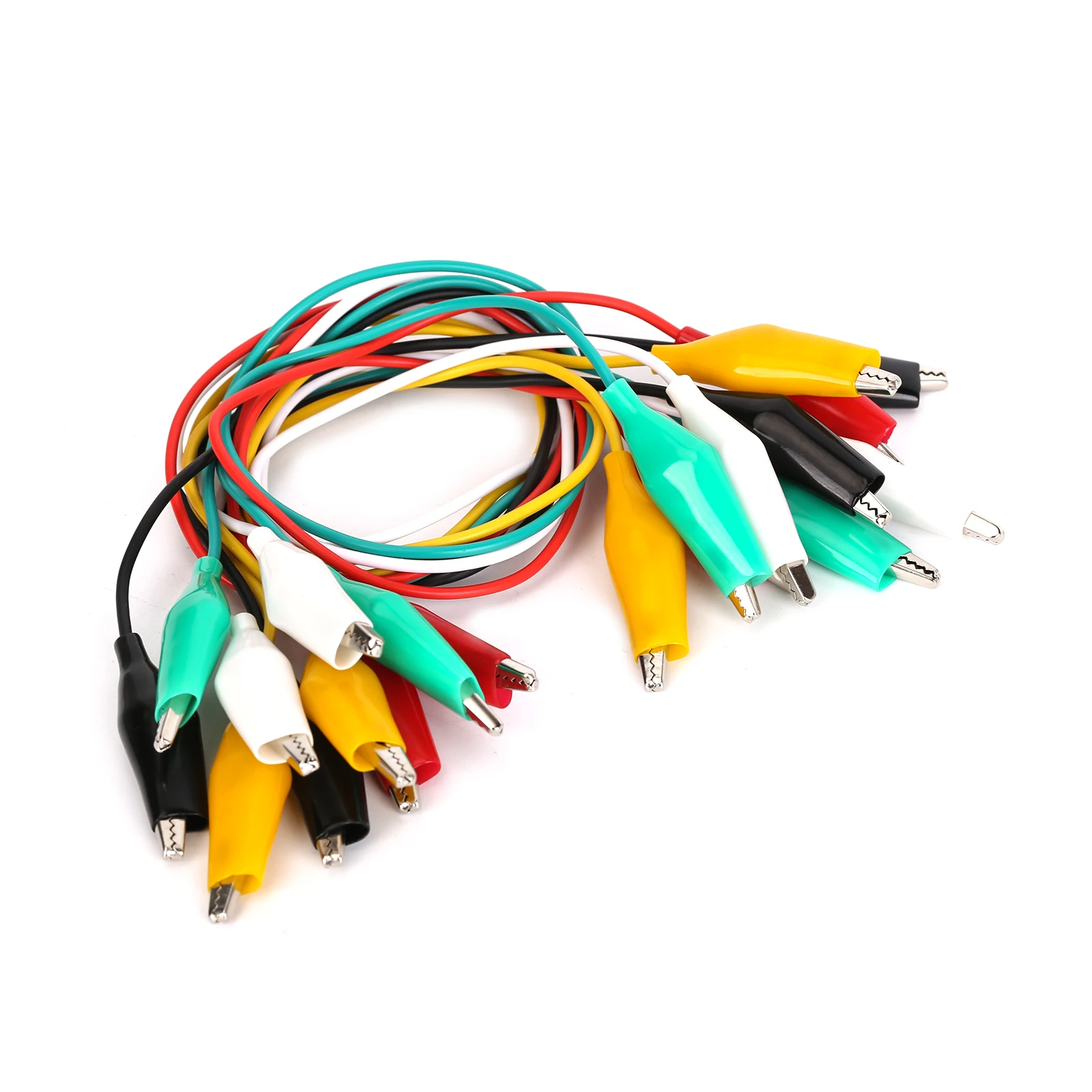 10Pcs/Lot 5 Colors Zinc Alloy Double-Ended 45mm Alligator Clip With 50cm Test Wires For Laboratory Electric Circuit Test Parts