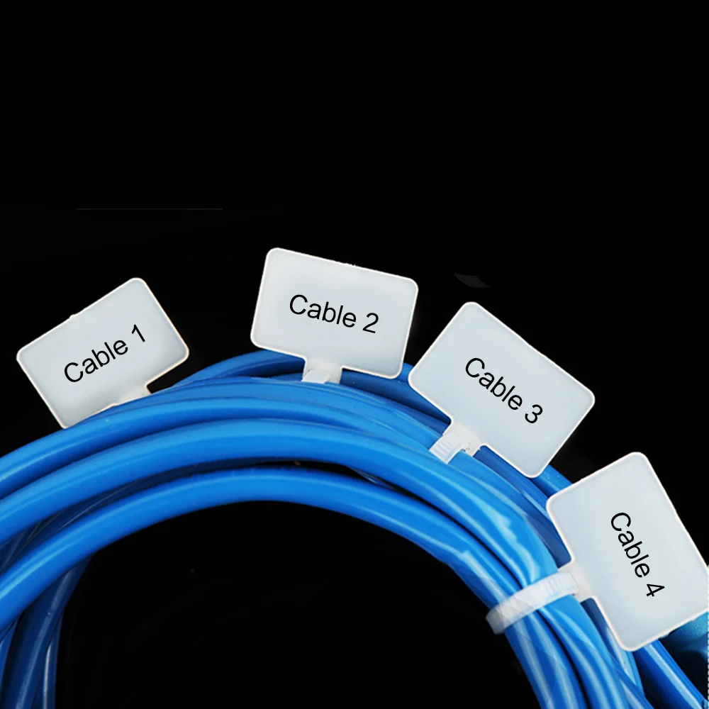 100PCS Muti-purpose Nylon Self-Locking Network Cable Zip Tie Tags Trim Wrap Loop Wire Straps Label