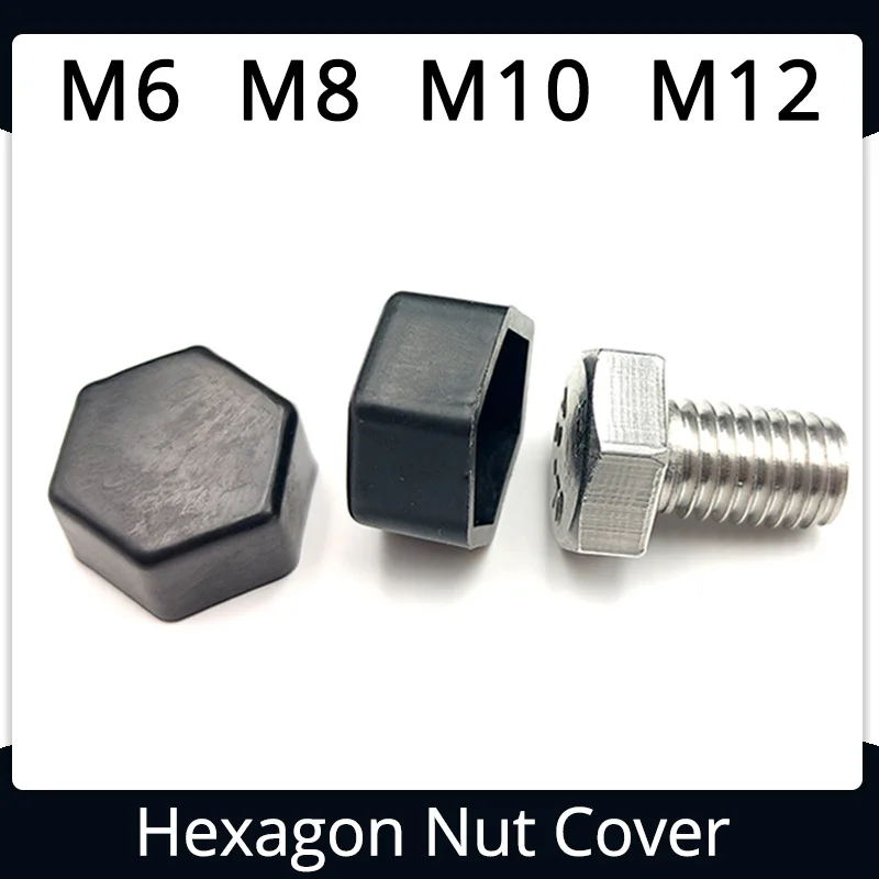 M6 M8 M10 Black Dome Protection Cap Covers Exposed Outer Hexagon Plastic PE Nut Bolt