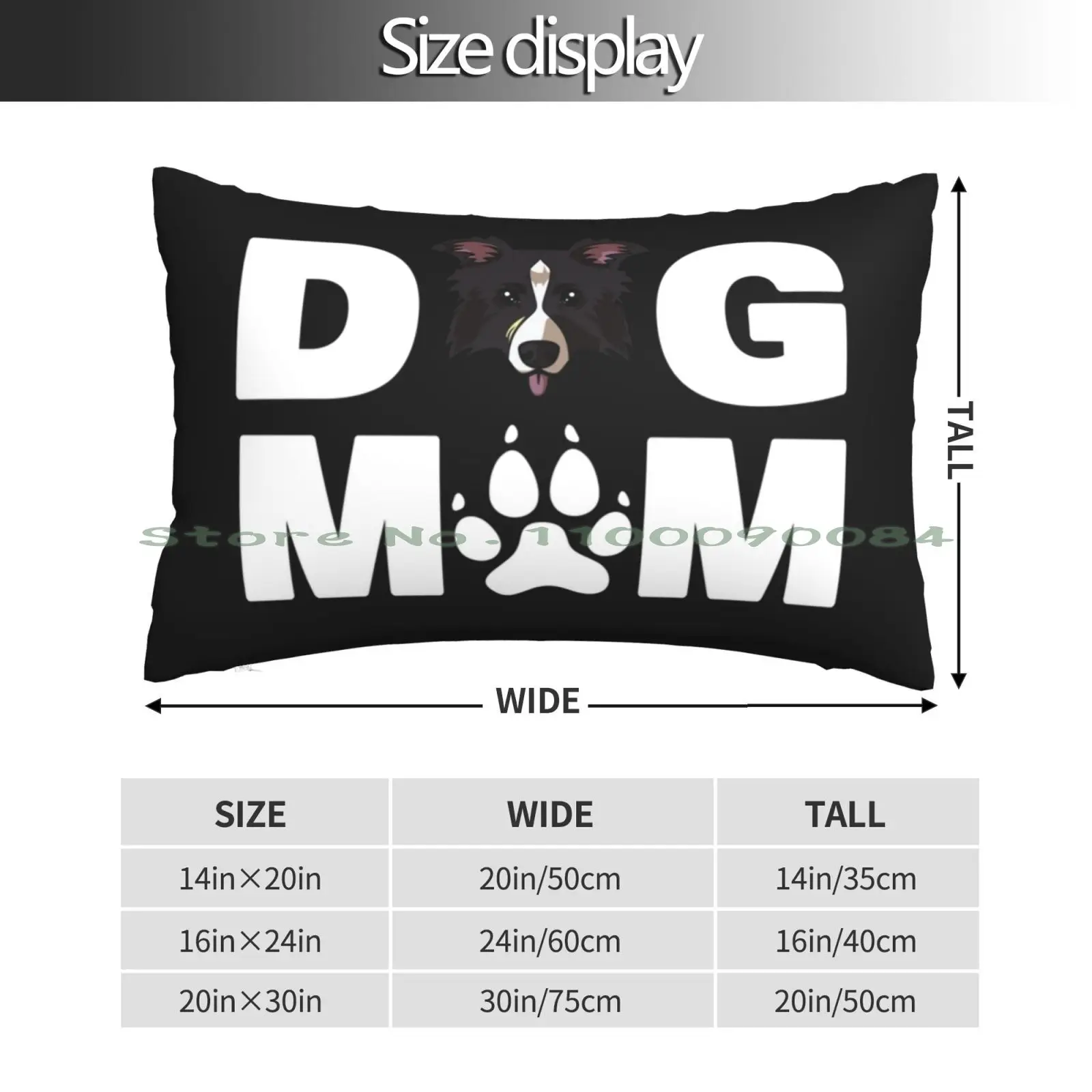 Funny Border Collie Dog Mom Love-R Gift Pillow Case 20x30 50*75 Sofa Bedroom Gazoo Racing Gr 2021 Yellow Sports Car Vehicle