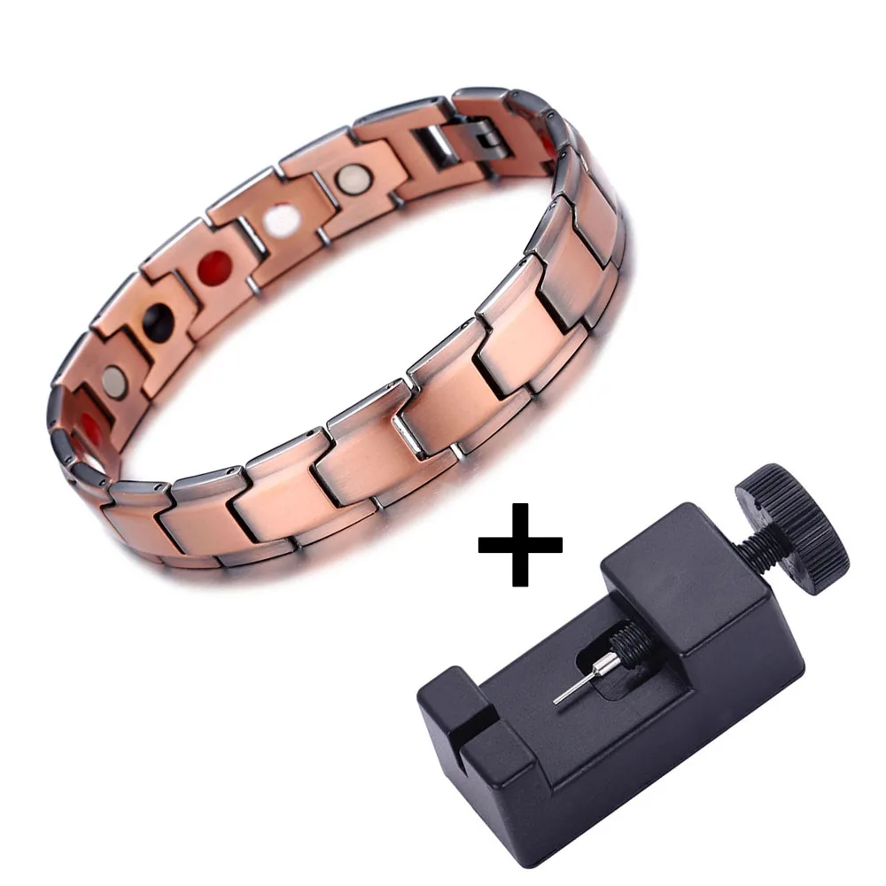 New Style Vintage Pure Copper Chain Pain Relief Magnetic Bracelet For Men Women Therapy Energy Bracelet Medical Jewelry