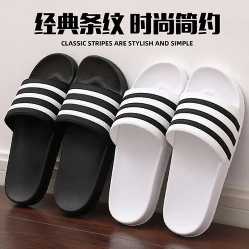 Wear-resistant slippers for women indoor fashion stripes in summer couples wear sandals slippers outdoors in non-slip bathroom