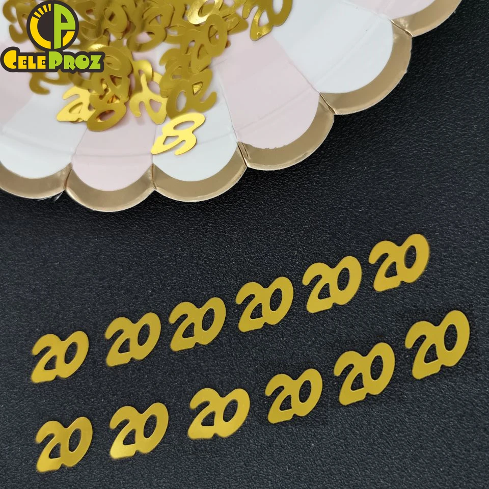 15g Number 20 Table Confetti Digit Grand Event 20th DIY Anniversary Decor Paillette Scatters for Adult Birthday Party  Supplies