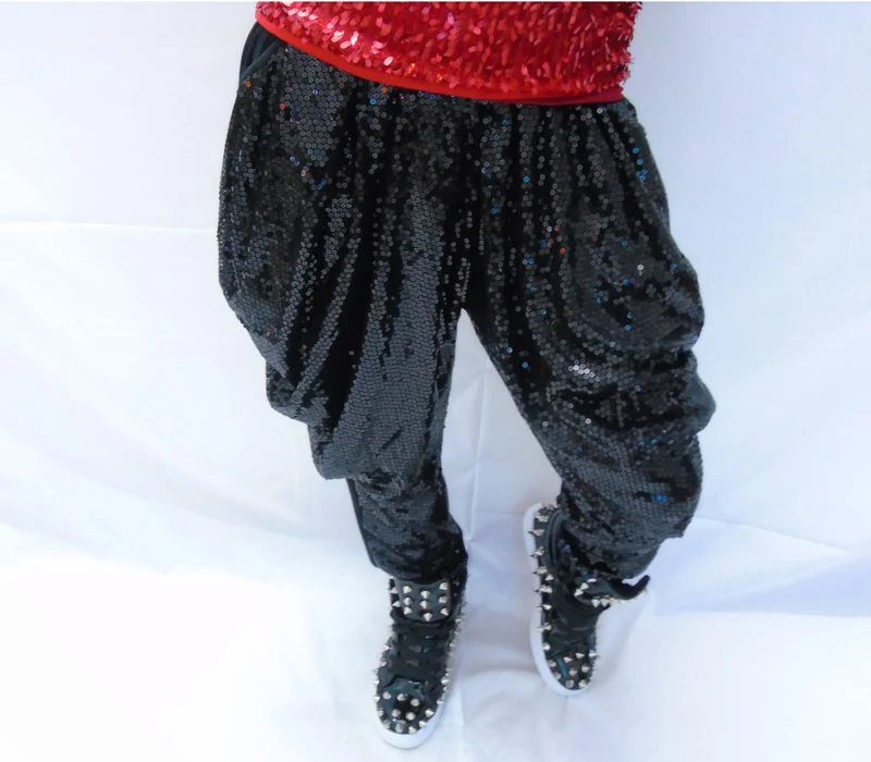 المغني راقصة الهيب هوب روك أداء الرقص زي المد الذكور مشرق الترتر الحريم السراويل السراويل الطويلة ملهى ليلي تظهر سروال شكل قلم رصاص