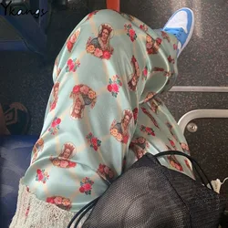 High Street Vintage Harajuku Aesthetic Korean Trousers Women Casual Baggy Straight Joggers Elastic Waisted Fashion Pants Female