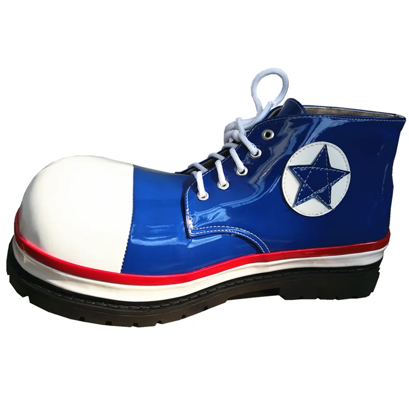 

34cm customized blue clown shoes for adults big round head boots funny joker cosplay club performance accessories happy party