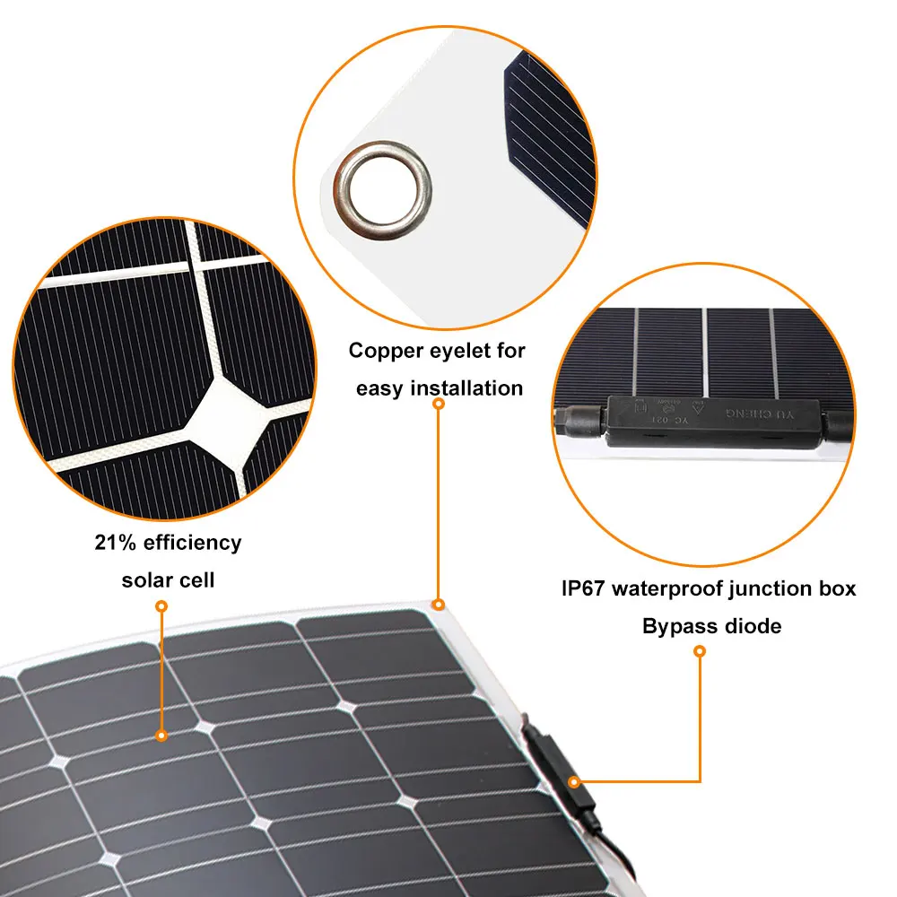 500w 600w 400w 300w 200w 100w Panel słoneczny De kompletny zestaw energii fotowoltaiczny elastyczny przenośny zestaw akumulator ładowarka samochodowa