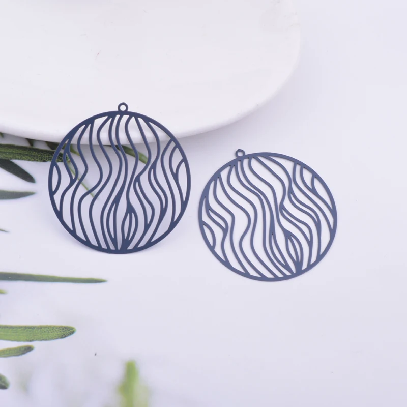 30 Stück Ab6568 35*37mm Filigrane Runde Anhänger für DIY-Schmuck- und Ohrringherstellung – Detail 7