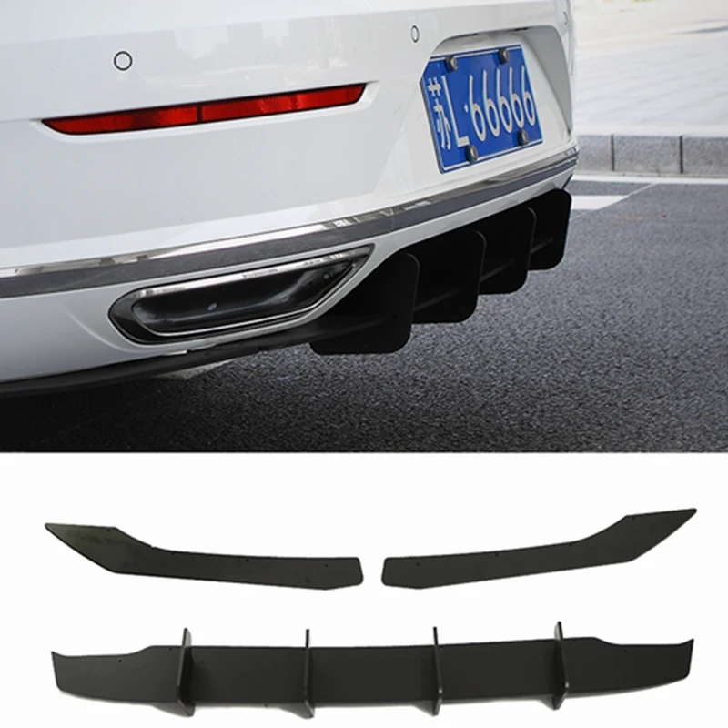 Black ABS Car Rear Bumper Diffuser Lip For Volkswagen VW CC Arteon 2019 2020 Car Rear Diffuser Spoiler