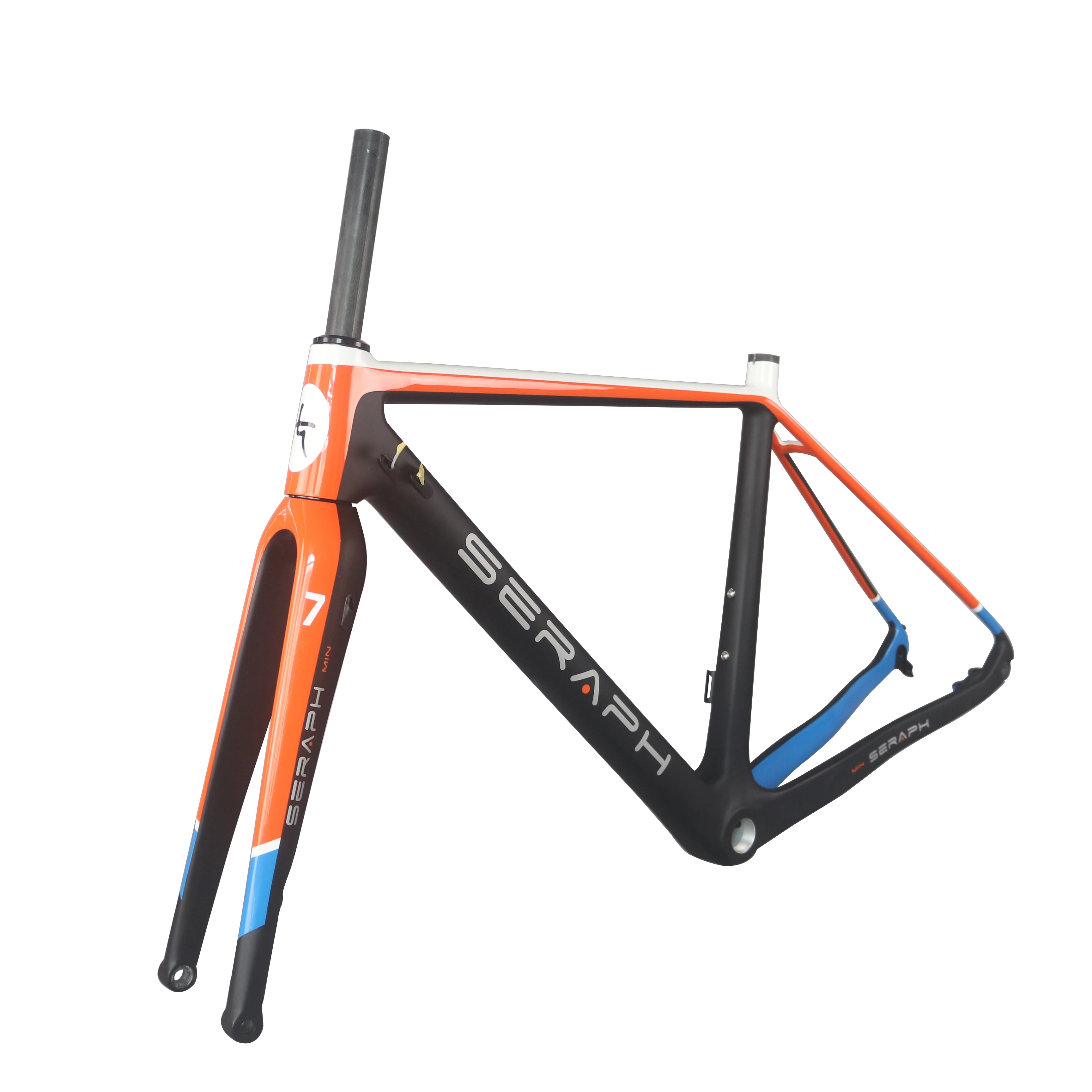 

Seraph Brand Full Gravel Bicycle Frame, Carbon Fiber, 700C BSA, Custom Paint, 100X12 or 15X100mm Axle, GR029