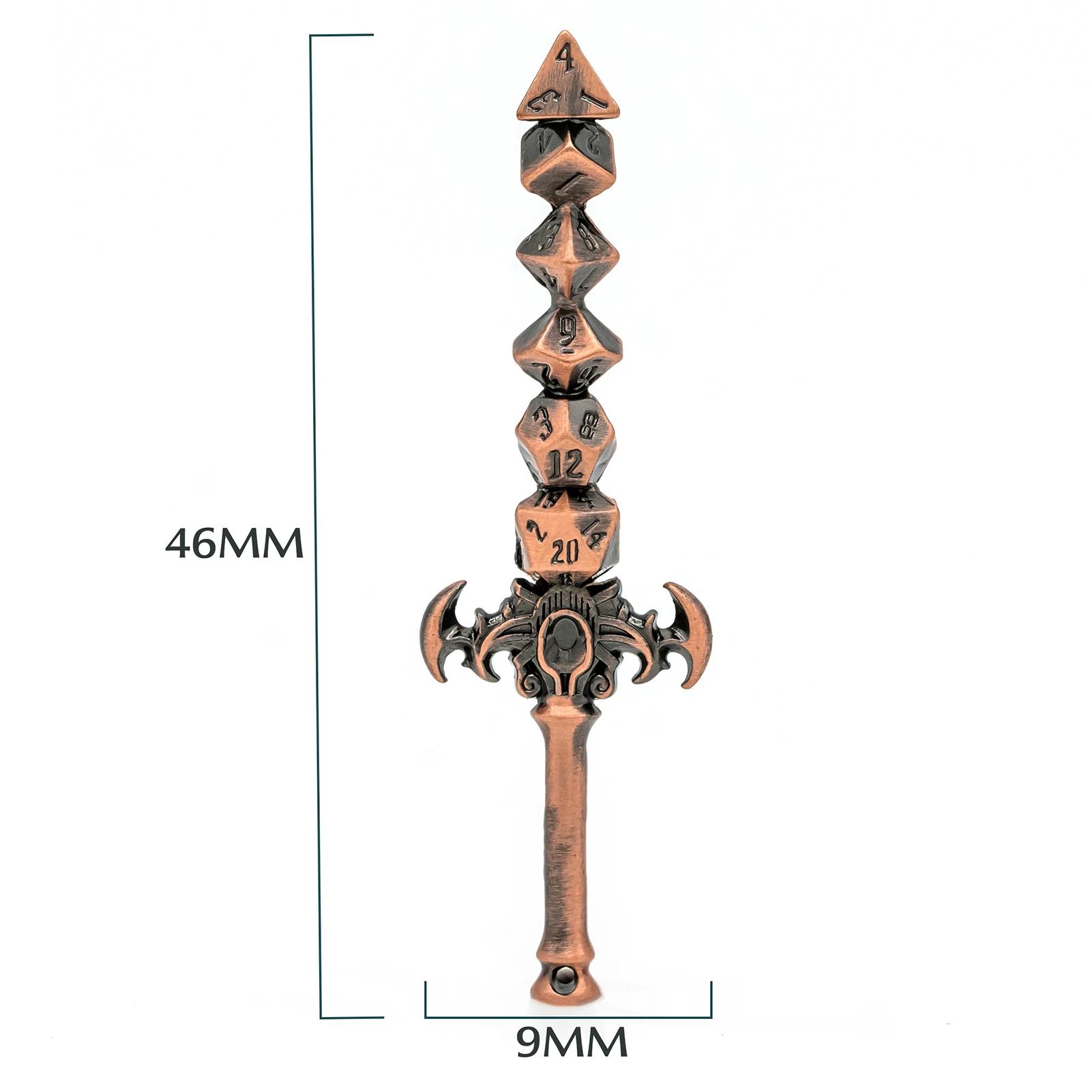 Cusdie Metall Würfel Schwert Keychain D4 D6 D8 D10 D12 D20 Kreative Design Durable Metall Legierung für DND Rolle Spielen spiel