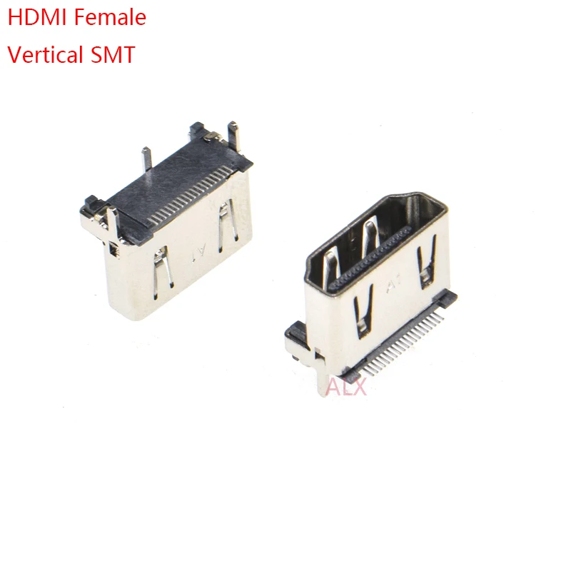 女性用コネクタ,hdmiジャック,19ピン,垂直,smt,smd,180度,hd,19ピン,5個