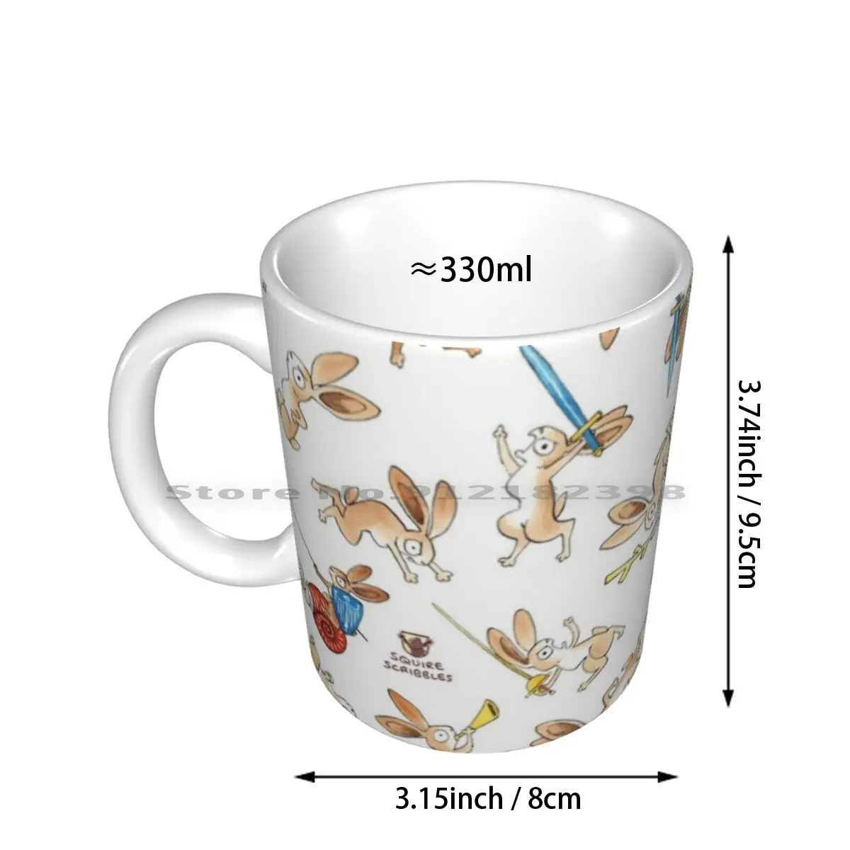 Medieval Rabbits Ceramic Mugs Coffee Cups Milk Tea Mug Hema Historical Europe Martial Fencing Rabbit Bunnies Bunny Animals