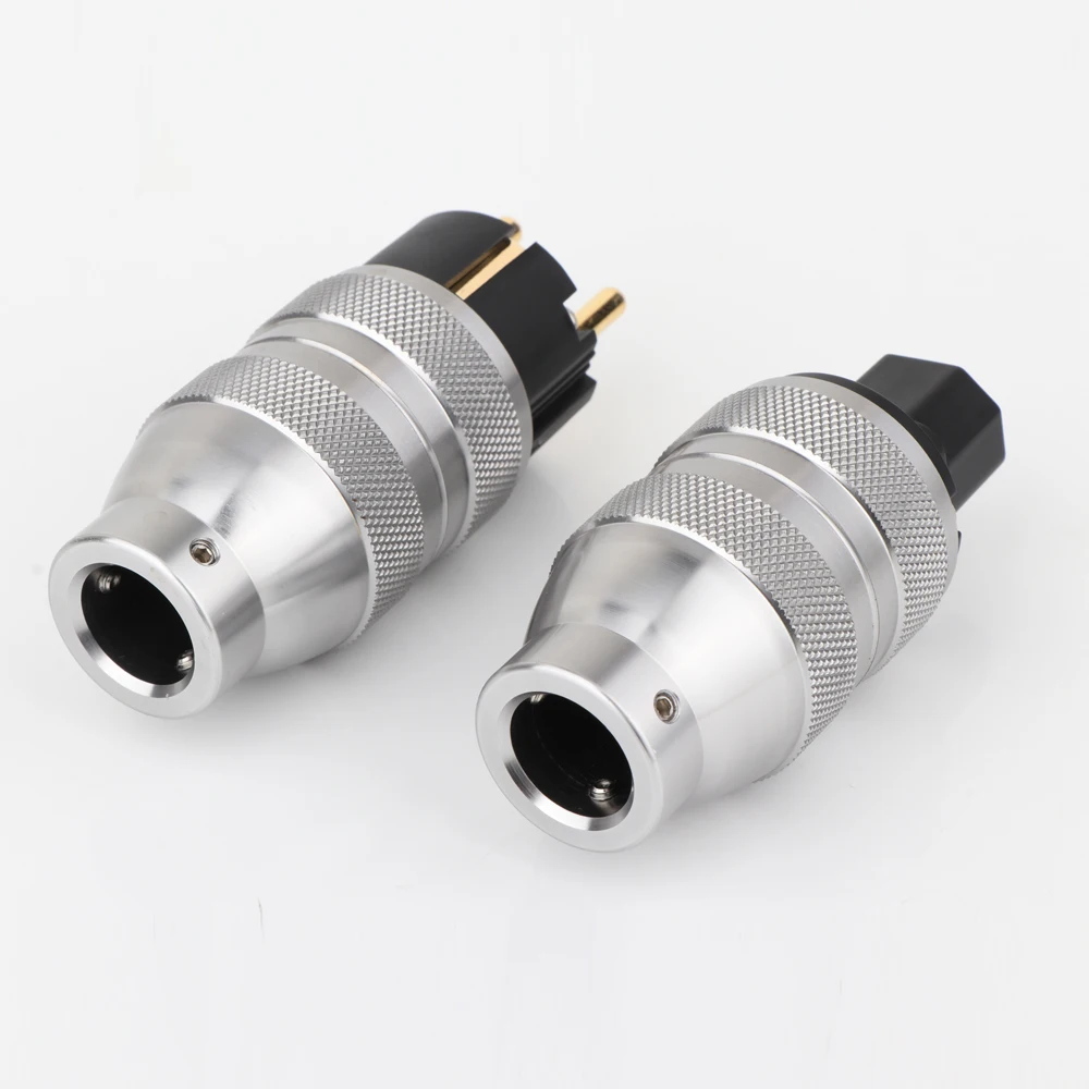Paar EU Power Stecker Aluminium legierung IEC C15 Audio Stecker HiFi AC Netzkabel Stecker adapter Für Audiophile DIY Netz Kabel – Detail 11
