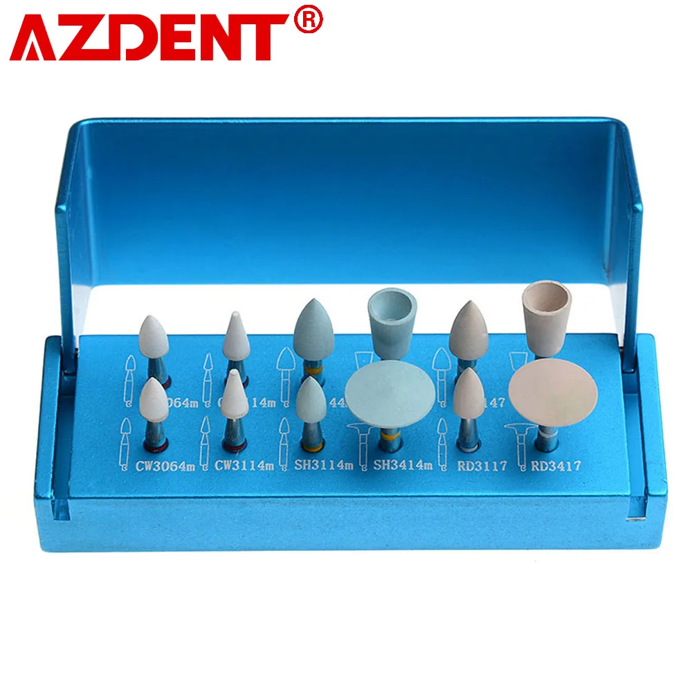 10pcs/Box Dental Zirconia Polishing Kit for Low Speed Contra Angle Diamond Polishing Set RA 1112/2112/3112