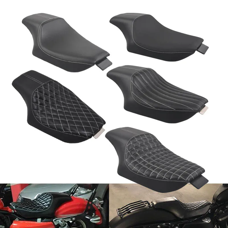 

Motorcycle PU Leather Two Up Driver Front Rear Passenger Seat For Harley Sportster XL Iron 883 1200 48 72 2004-2016 Accessories