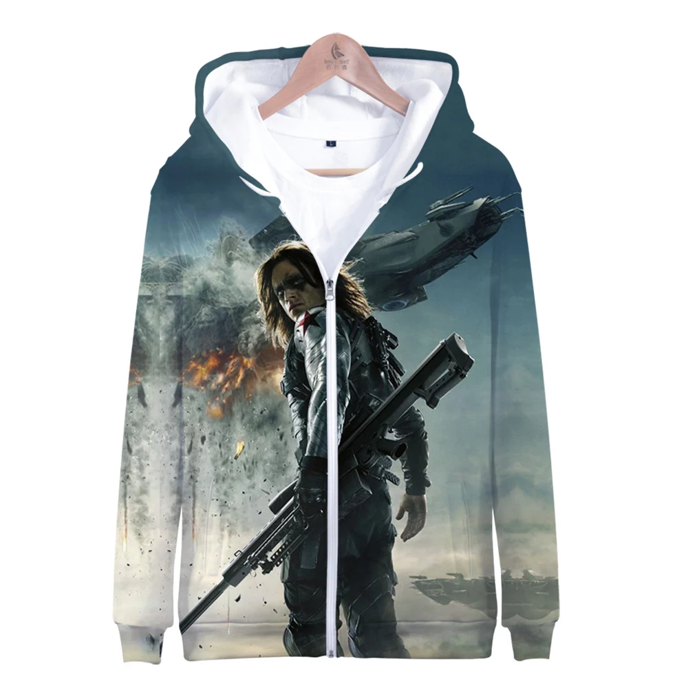 

Sebastian Stan 3D print autumn winter Holiday passionate style Men/Women Streetwear Style Zip hooded