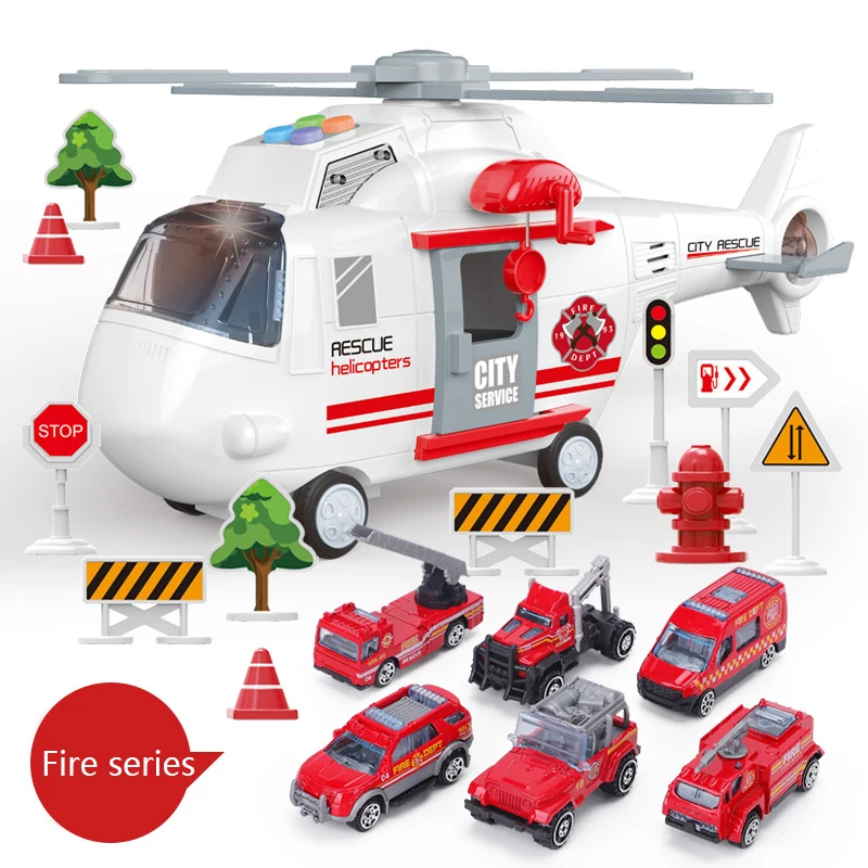 New Big Size Music Light Rescue Helicopter Airplane Toys for Children Simulation Track Inertia Storage Helicopter Toy Xmas Gift