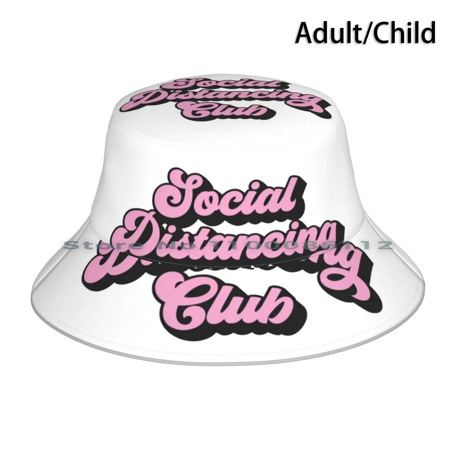 Social Distancing Club Bucket Hat Sun Cap Quarantine Funny Social Distancing Stay Home Stay In Funny Funny Introvert Introvert